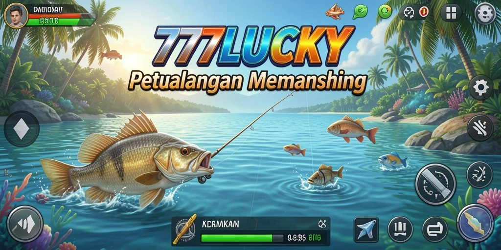 Screenshot gameplay 777LUCKY menampilkan momen menakjubkan saat menangkap ikan.