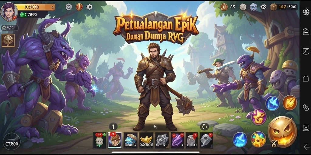 Screenshot gameplay C7890 menampilkan pertarungan seru dan lingkungan RPG yang menawan.