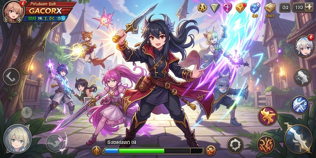 Tampilan luar biasa dari karakter dalam game Anime GACORX.