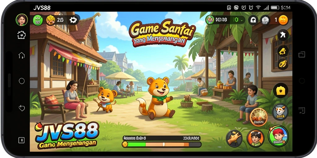Tampilan gameplay menarik dari JVS88 yang penuh warna.